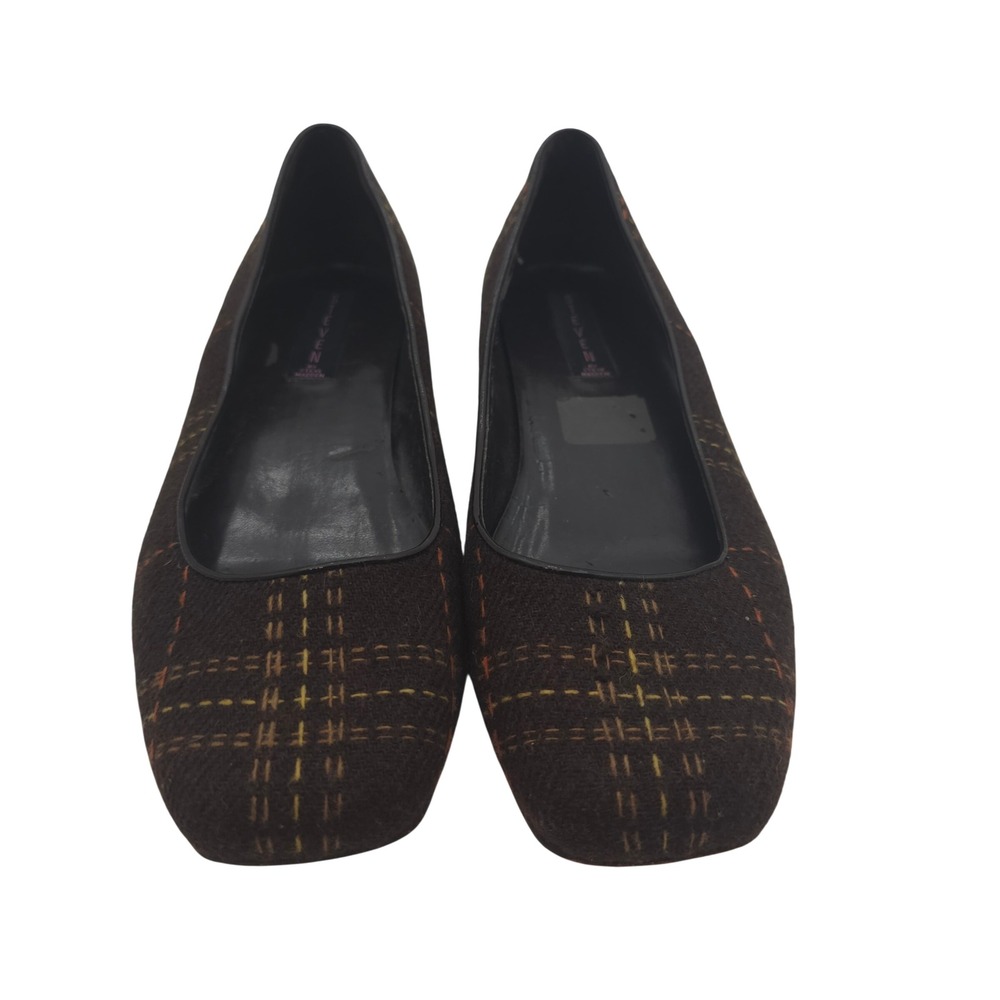 Steven by Steve Madden Pylot Size 11 Brown Tweed Plaid Ballet Flats Preppy Work